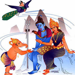 Lord Ganesha, Kartikeya and Modak